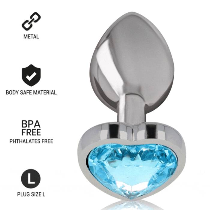 INTENSO - PLUG ANAL DE METAL DE ALUMÍNIO CORAÇÃO N AZUL TAMANHO G