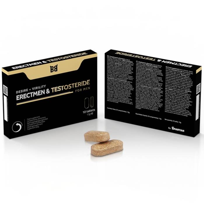 BLACKBULL BY SPARTAN - ERECTMEN & TESTOSTERIDE DESIRE + VIRILIDADE PARA HOMENS 10 COMPRIMIDOS
