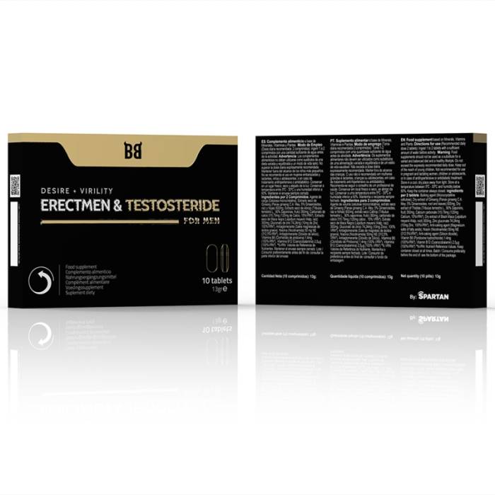 BLACKBULL BY SPARTAN - ERECTMEN & TESTOSTERIDE DESIRE + VIRILIDADE PARA HOMENS 10 COMPRIMIDOS