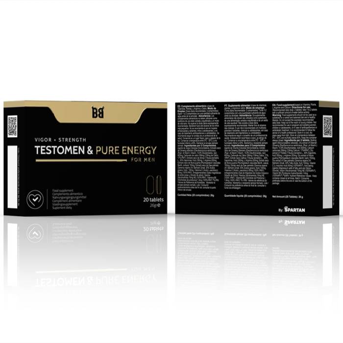 BLACKBULL BY SPARTAN - TESTOMEN & PURE ENERGY VIGOR + FORÇA PARA HOMENS 20 COMPRIMIDOS