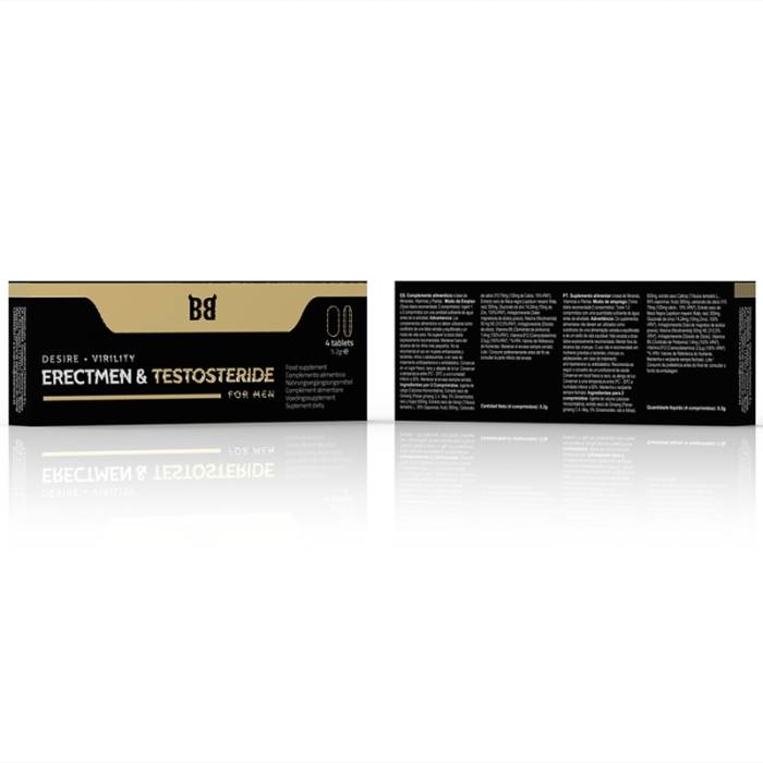 BLACKBULL BY SPARTAN - ERECTMEN & TESTOSTERIDE DESIRE + VIRILIDADE PARA HOMENS 4 COMPRIMIDOS