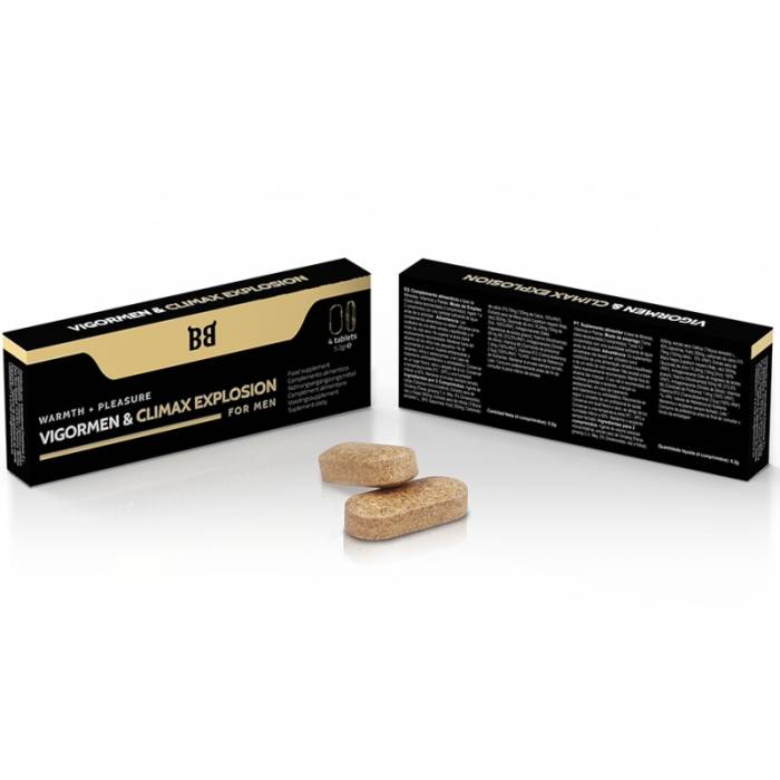 BLACKBULL BY SPARTAN - VIGORMEN & CLIMAX EXPLOSION CALOR + PRAZER PARA HOMENS 4 COMPRIMIDOS