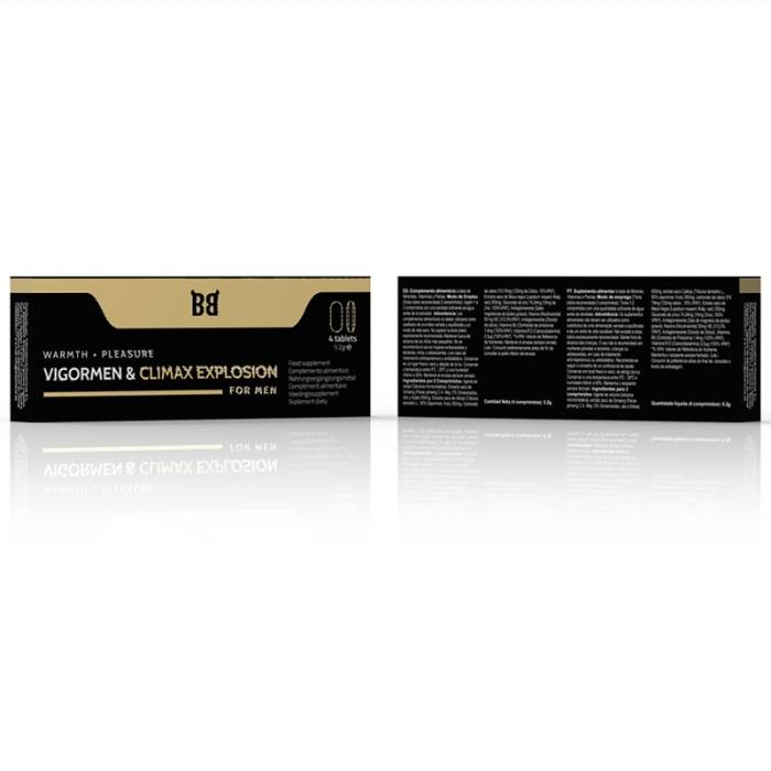 BLACKBULL BY SPARTAN - VIGORMEN & CLIMAX EXPLOSION CALOR + PRAZER PARA HOMENS 4 COMPRIMIDOS