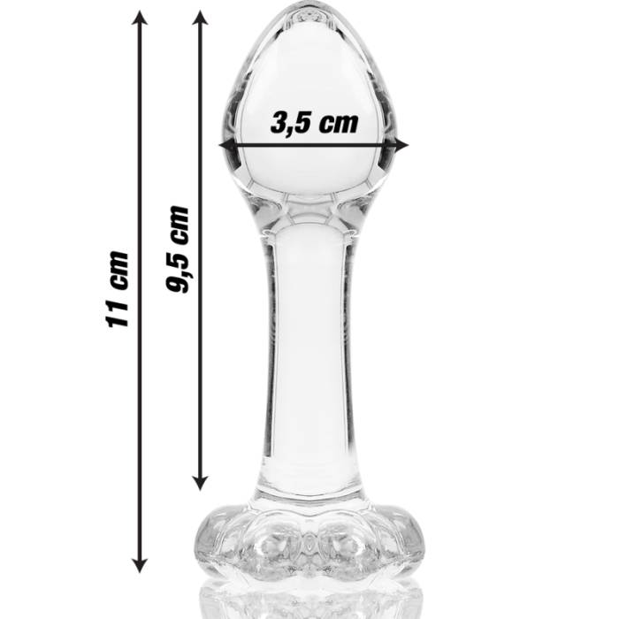NEBULA SERIES BY IBIZA - MODELO 2 PLUG ANAL VIDRO BOROSILICADO 11 X 3,5 CM TRANSPARENTE