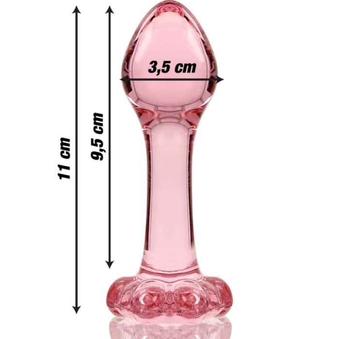 NEBULA SERIES BY IBIZA - MODELO 2 PLUG ANAL VIDRO BOROSILICADO 11 X 3,5 CM ROSA