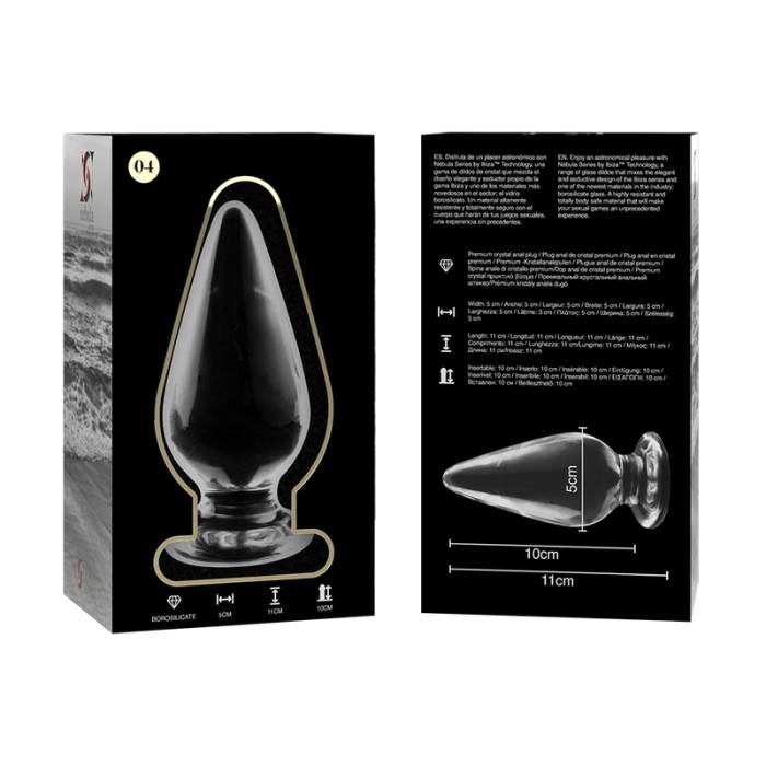 NEBULA SERIES BY IBIZA - MODELO 4 PLUG ANAL VIDRO BOROSILICADO 11 X 5 CM TRANSPARENTE