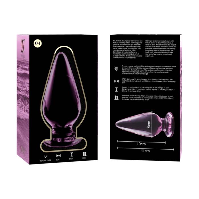 NEBULA SERIES BY IBIZA - MODELO 4 PLUG ANAL VIDRO BOROSILICADO 11 X 5 CM ROSA