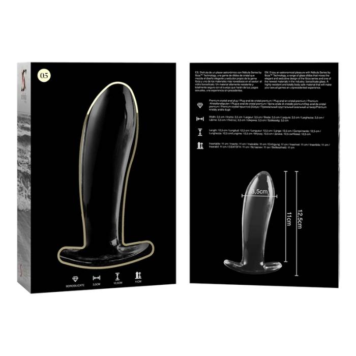 NEBULA SERIES BY IBIZA - MODELO 5 PLUG ANAL VIDRO BOROSILICADO 12,5 X 3,5 CM TRANSPARENTE