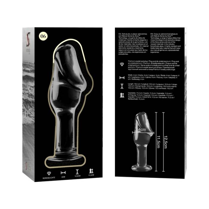 NEBULA SERIES BY IBIZA - MODELO 6 PLUG ANAL VIDRO BOROSILICADO 12,5 X 4 CM TRANSPARENTE