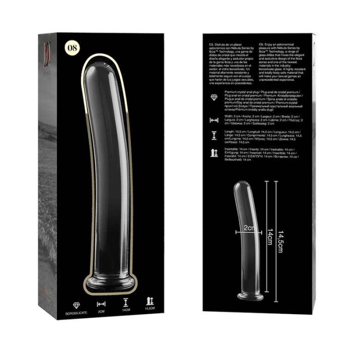 NEBULA SERIES BY IBIZA - MODELO 8 DILDO VIDRO BOROSILICADO 14,5 X 2 CM TRANSPARENTE
