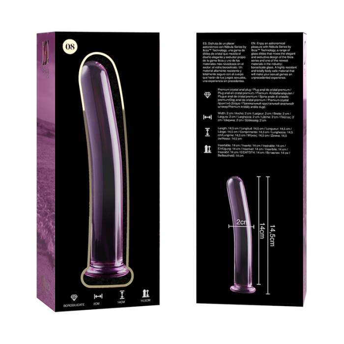 NEBULA SERIES BY IBIZA - MODELO 8 DILDO VIDRO BOROSILICADO 14,5 X 2 CM ROSA