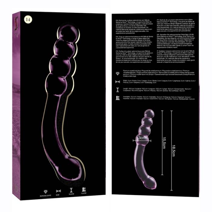 NEBULA SERIES BY IBIZA™ - MODELO 14 DILDO VIDRO BOROSILICADO 18,5 X 3 CM ROSA