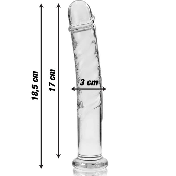 NEBULA SERIES BY IBIZA™ - MODELO 16 DILDO VIDRO BOROSILICADO 18,5 X 3 CM TRANSPARENTE