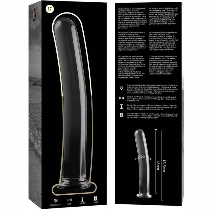 NEBULA SERIES BY IBIZA™ - MODELO 17 DILDO VIDRO BOROSILICADO 18,5 X 3 CM TRANSPARENTE