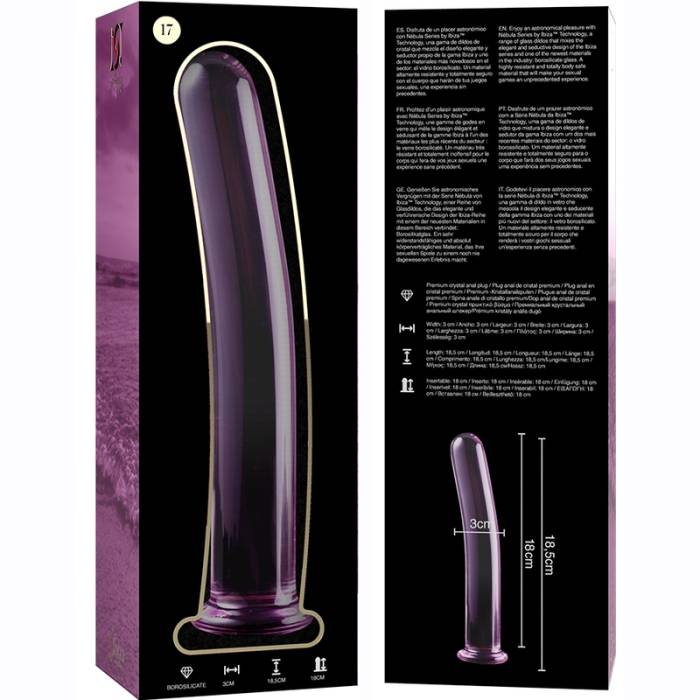 NEBULA SERIES BY IBIZA™ - MODELO 17 DILDO VIDRO BOROSILICADO 18,5 X 3 CM ROSA