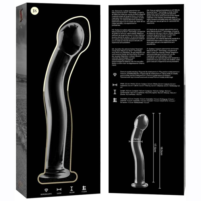 SÉRIE NEBULA BY IBIZA™ - MODELO 18 DILDO VIDRO BOROSILICADO 18,5 X 3,5 CM TRANSPARENTE
