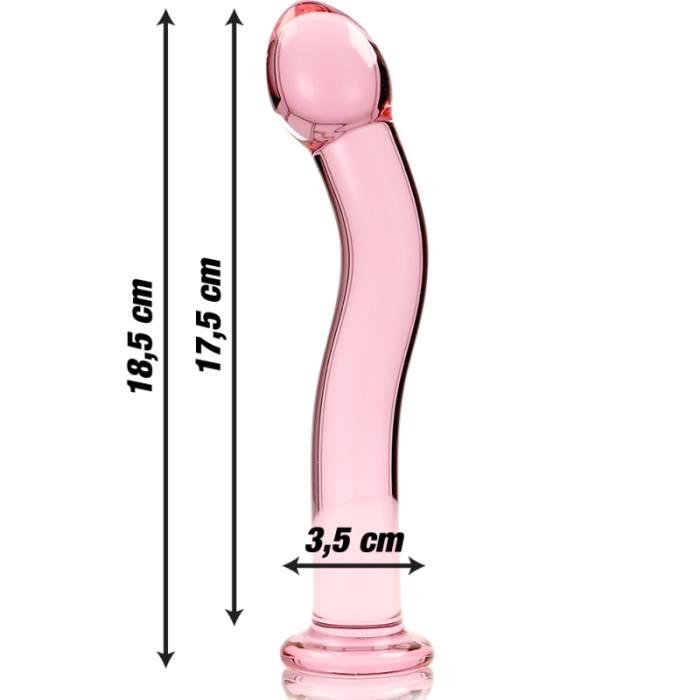 NEBULA SERIES BY IBIZA™ - MODELO 18 DILDO VIDRO BOROSILICADO 18,5 X 3,5 CM ROSA