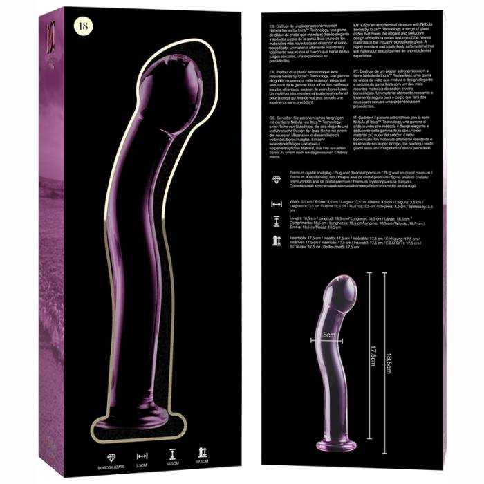 NEBULA SERIES BY IBIZA™ - MODELO 18 DILDO VIDRO BOROSILICADO 18,5 X 3,5 CM ROSA