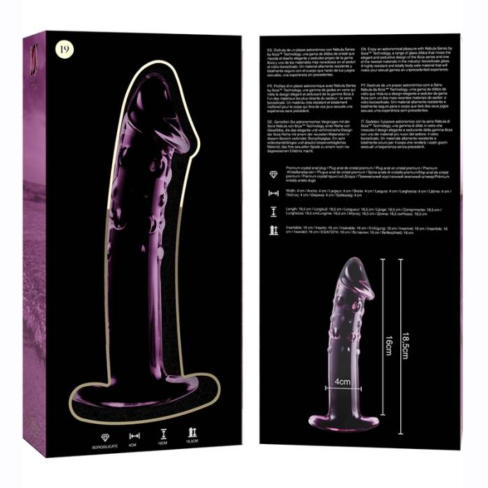 NEBULA SERIES BY IBIZA™ - MODELO 19 DILDO VIDRO BOROSILICADO 18,5 X 4 CM ROSA