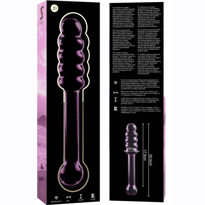 NEBULA SERIES BY IBIZA™ - MODELO 20 DILDO VIDRO BOROSILICADO 20,5 X 3 CM ROSA