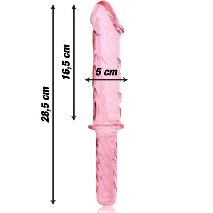 NEBULA SERIES BY IBIZA - MODELO 24 DILDO VIDRO BOROSILICADO 28,5 X 5 CM ROSA