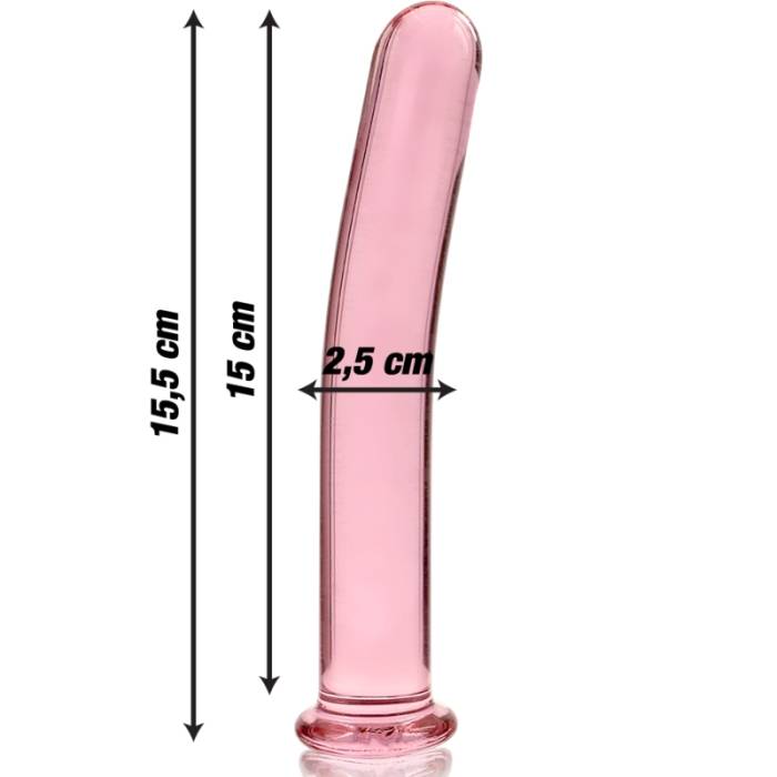 NEBULA SERIES BY IBIZA - MODELO 9 DILDO VIDRO BOROSILICADO 15,5 X 2,5 CM ROSA