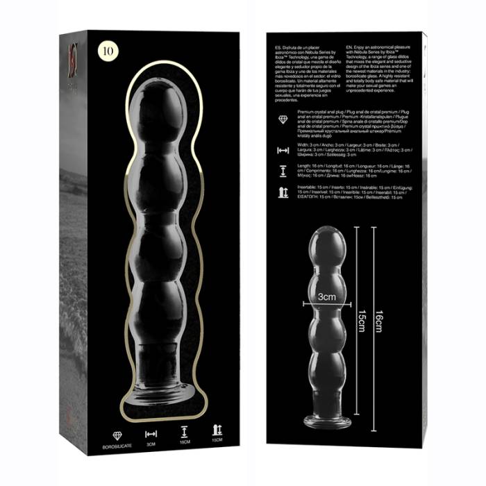 NEBULA SERIES BY IBIZA - MODELO 10 DILDO VIDRO BOROSILICADO 16,5 X 3,5 CM TRANSPARENTE