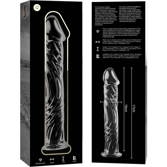 NEBULA SERIES BY IBIZA - MODELO 12 DILDO VIDRO BOROSILICADO 17 X 3,5 CM TRANSPARENTE