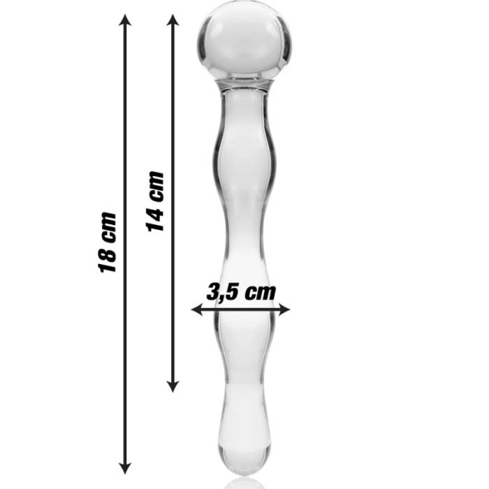 NEBULA SERIES BY IBIZA™ - MODELO 13 DILDO VIDRO BOROSILICADO 18 X 3,5 CM TRANSPARENTE