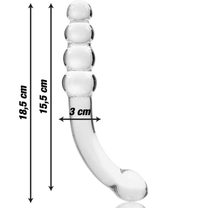 NEBULA SERIES BY IBIZA™ - MODELO 14 DILDO VIDRO BOROSILICADO 18,5 X 3 CM TRANSPARENTE