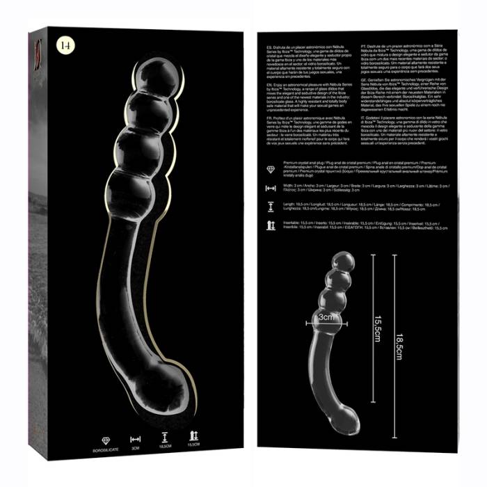 NEBULA SERIES BY IBIZA™ - MODELO 14 DILDO VIDRO BOROSILICADO 18,5 X 3 CM TRANSPARENTE