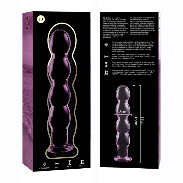 NEBULA SERIES BY IBIZA - MODELO 10 DILDO VIDRO BOROSILICADO 16,5 X 3,5 CM ROSA