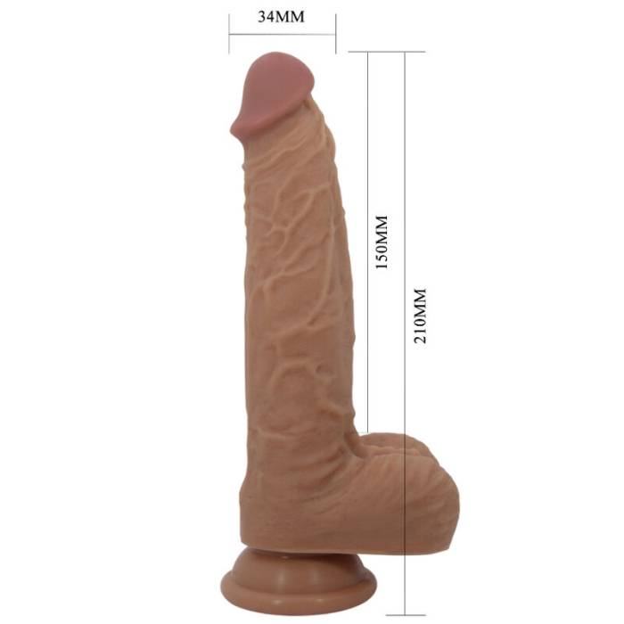 BONITO AMOR - DILDO JONATHAN SILICONE 3 VIBRAÇÃO + 3 FUNÇÕES DE IMPULSO CONTROLE REMOTO 21 CM