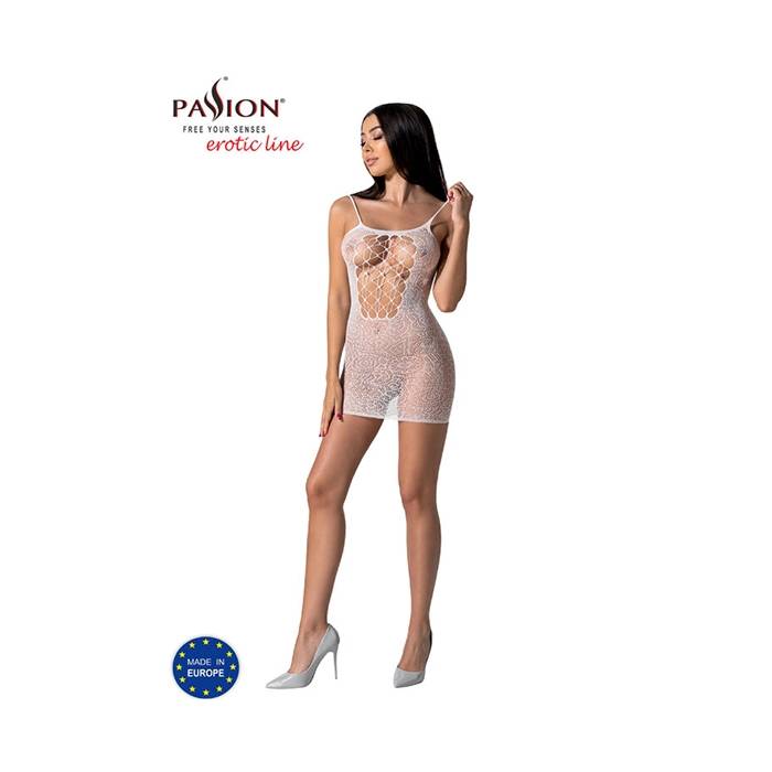PASSION - BS096 BODYSTOCKING BLANCO TALLA UNICA