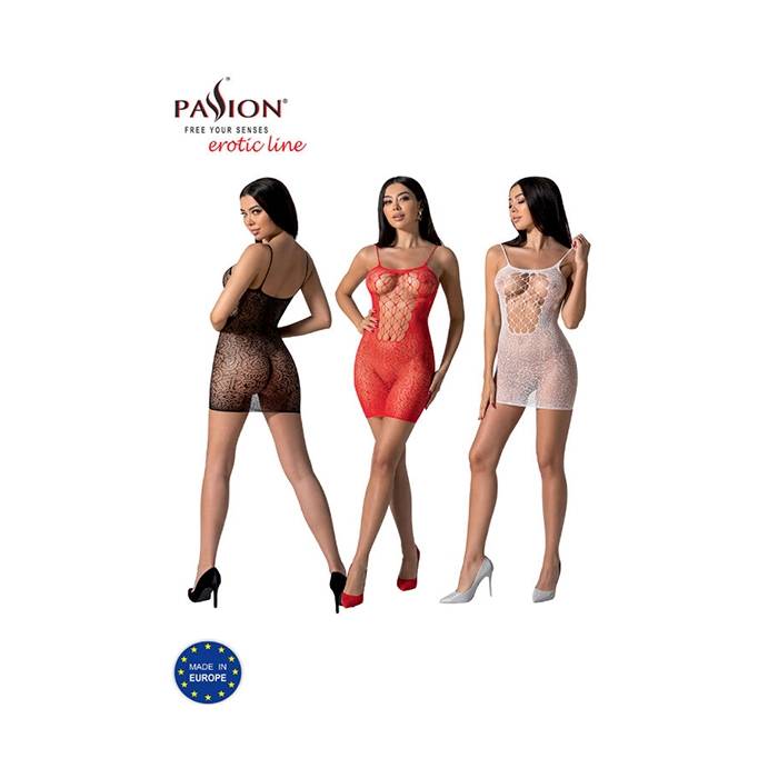 PASSION - BS096 BODYSTOCKING BLANCO TALLA UNICA