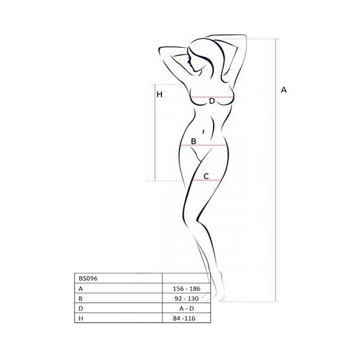 PASSION - BS096 BODYSTOCKING BLANCO TALLA UNICA