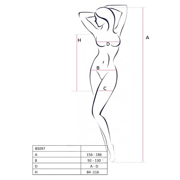 PASSION - BS097 BODYSTOCKING NEGRO TALLA UNICA