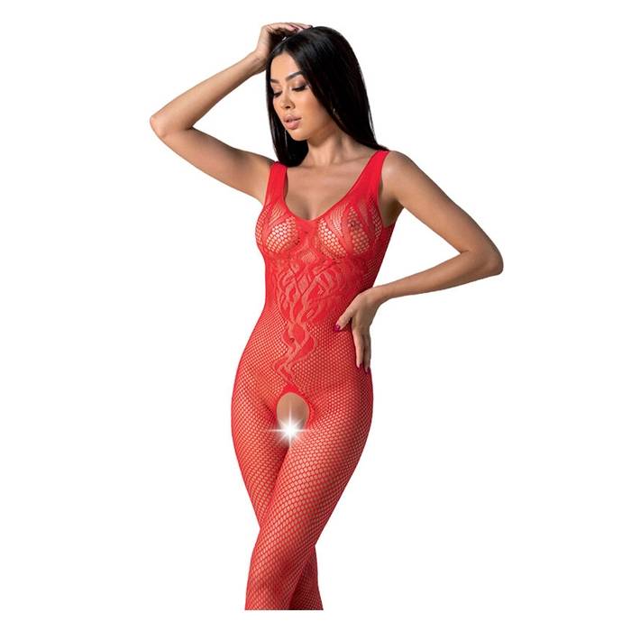 PASSION - BS098 BODYSTOCKING ROJO TALLA UNICA