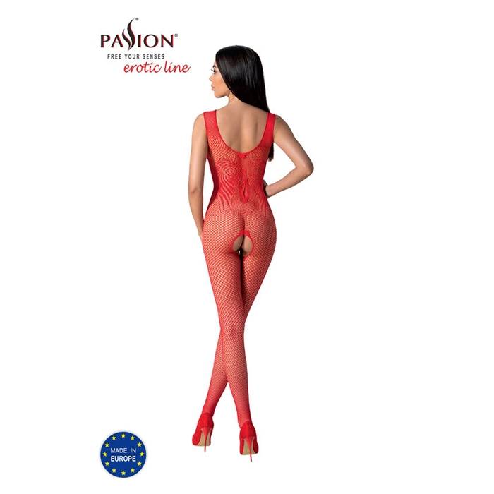 PASSION - BS098 BODYSTOCKING ROJO TALLA UNICA