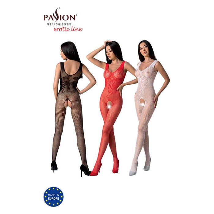 PASSION - BS098 BODYSTOCKING ROJO TALLA UNICA