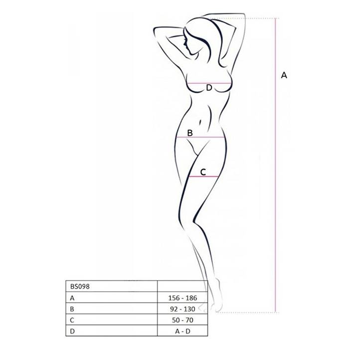 PASSION - BS098 BODYSTOCKING ROJO TALLA UNICA