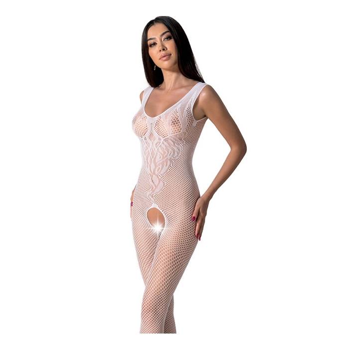 PASSION - BS098 BODYSTOCKING BLANCO TALLA UNICA