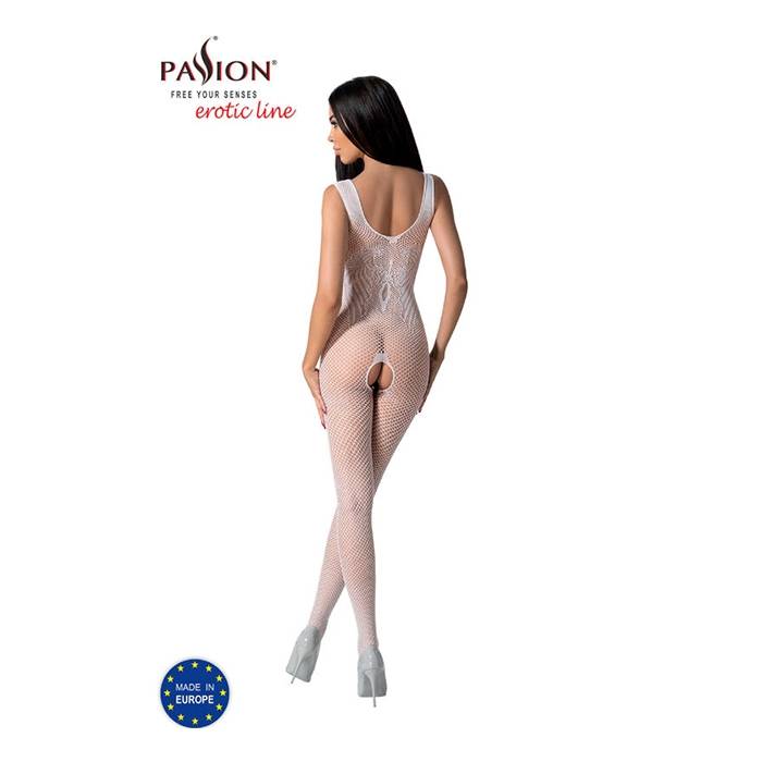 PASSION - BS098 BODYSTOCKING BLANCO TALLA UNICA