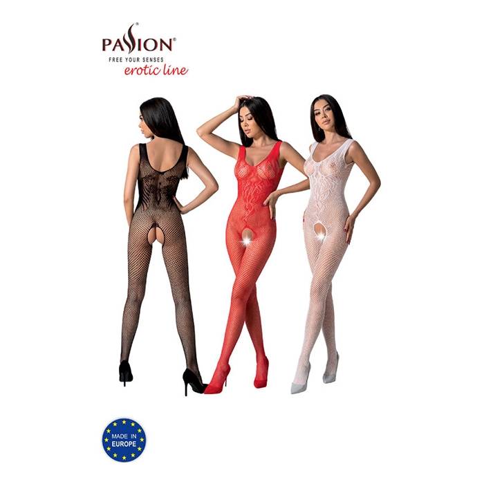 PASSION - BS098 BODYSTOCKING BLANCO TALLA UNICA
