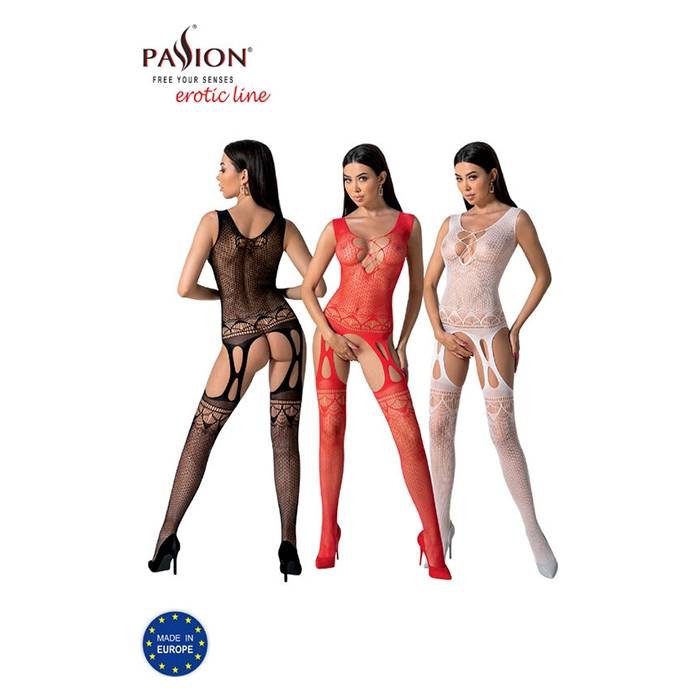 PASSION - BS099 BODYSTOCKING ROJO TALLA UNICA