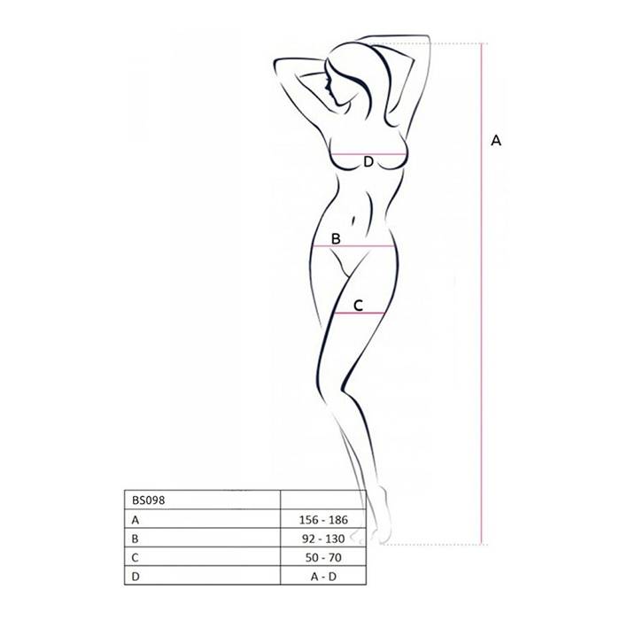 PASSION - BS098 BODYSTOCKING NEGRO TALLA UNICA