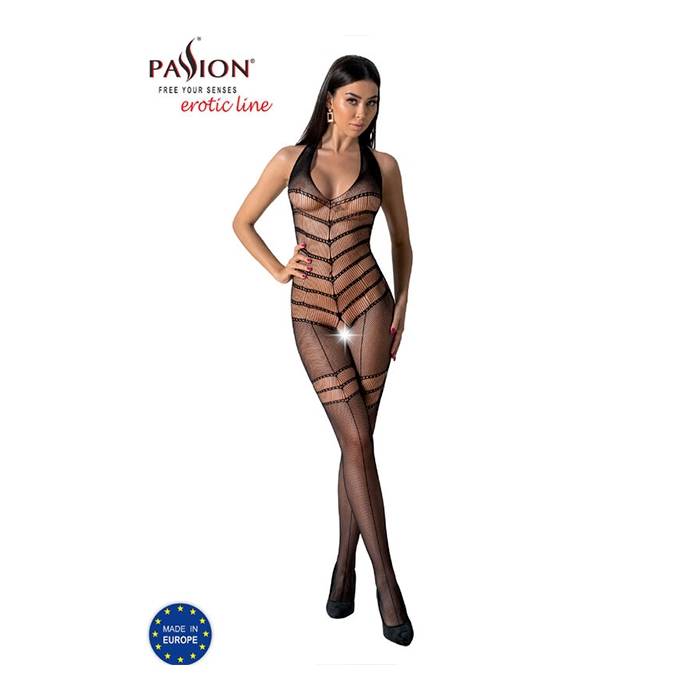 PASSION - BS100 BODYSTOCKING NEGRO TALLA UNICA