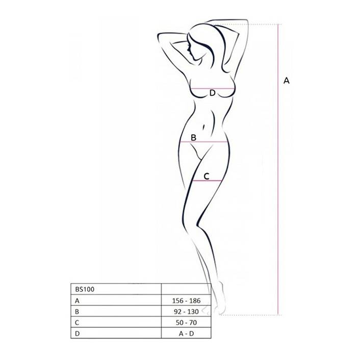 PASSION - BS100 BODYSTOCKING NEGRO TALLA UNICA