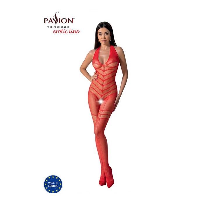 PASSION - BS100 BODYSTOCKING ROJO TALLA UNICA