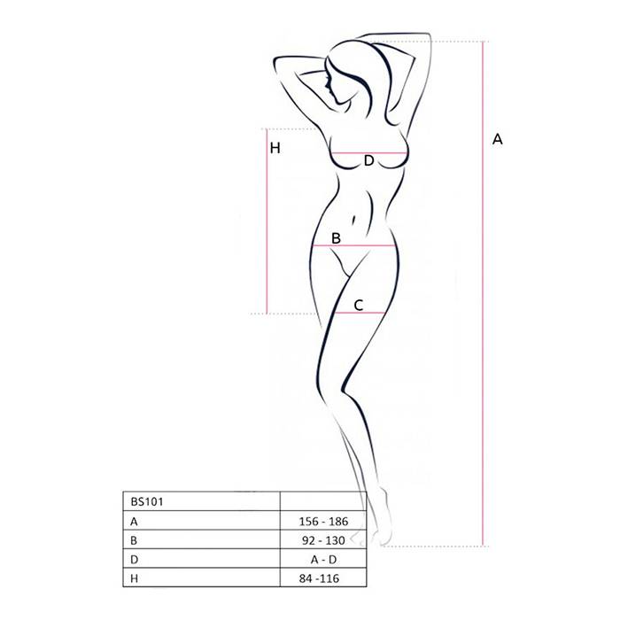 PASSION - BS101 BODYSTOCKING BLANCO TALLA UNICA